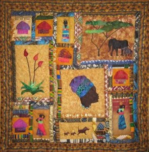 The vibrant quilts at Kalahari Quilts in Gabarone, Botswana